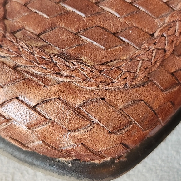 St.Johns Bay loafers 8.5 brown woven leather Muffy flats dressy formal preppy - Picture 10 of 14